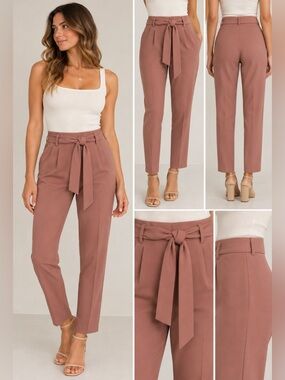 Forever 21 Dusty Rose Tie-Belt Chinos